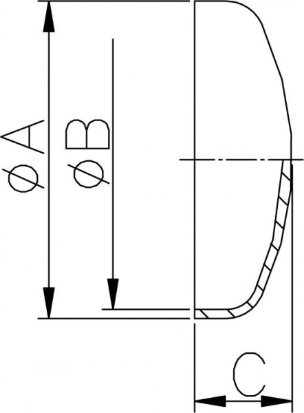 Gewölbter Boden, ZOLL, AISI 304 pol., 1,5" (38,1x1,5mm)