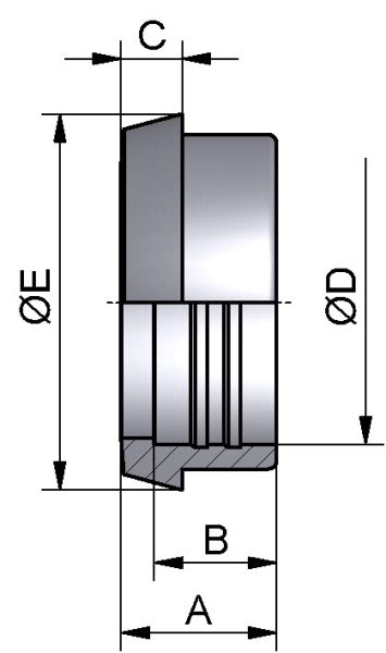 Kegelstutzen, WALZ, AISI 304 bl., DN 32 (34x1,5mm)