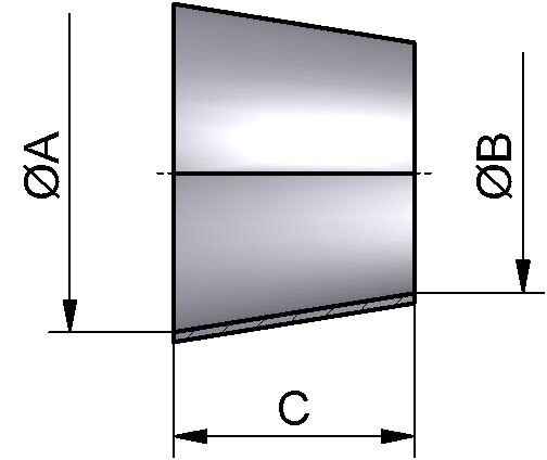 Reduzierstück SS konz., DIN 11852, AISI 316L pol., DN 50/25