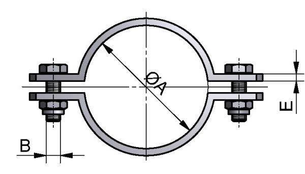 Rohrschelle, DIN, ohne Schaft, AISI 304 pol., DN 15 / 0,75"