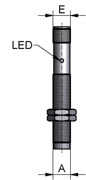 Näherungsinitiator-induktiv M12x1, DN 15-200 /1"-4", 24V DC, NO, PNP 3-Leiter