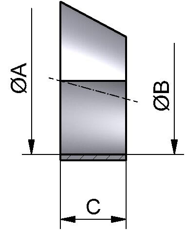Reduzierstück exz., DIN-SS, AISI 304 matt, DN 80/65