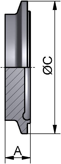 PharmCom Blindnutklemmstutzen, ISO, DIN 11864, 1.4435, 48,3mm