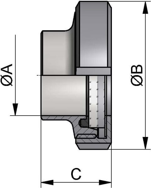 Schauglas DIN-Anschweiß, AISI 316L bl., DN 80, NBR, Hartglas