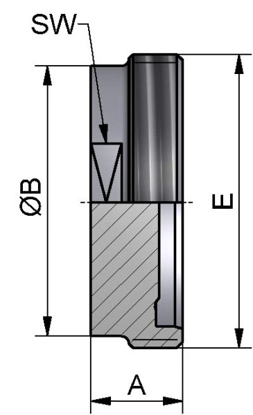 PharmCom Blindewindestutzen, ASME, DIN 11864, 1.4435, 0,75"