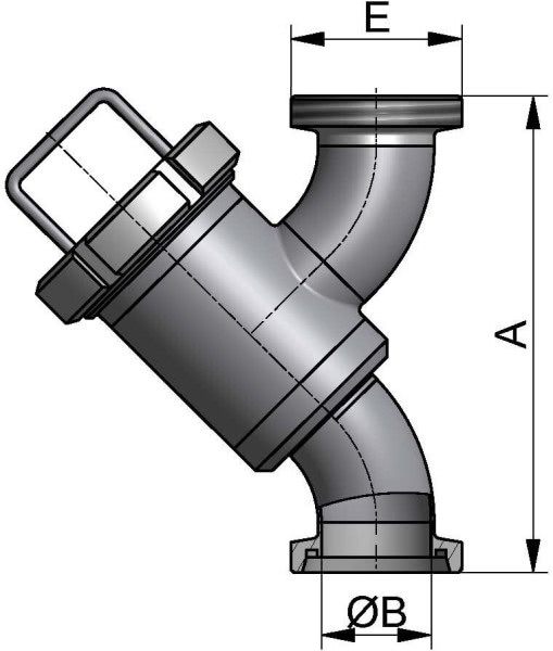 Schmutzfänger, DIN-GG, AISI 304 pol., DN 50, EPDM, Komplett (Sieb  Lochblech 1,5 mm), Schmutzfänger, Siebe, Getränkeleitungen, Produkte