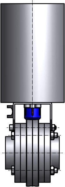M&S Scheibenventil SV04, DIN-ZF, AISI 304 bl., DN 32, Silikon (VMQ)
