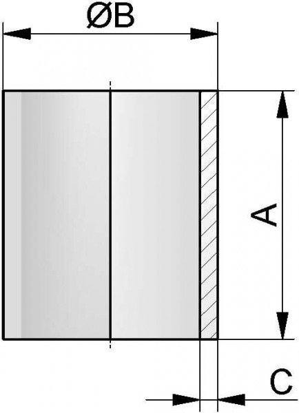 Glaszylinder für Schaulaterne, Borosilikat, DN 65 (75x5x85mm)