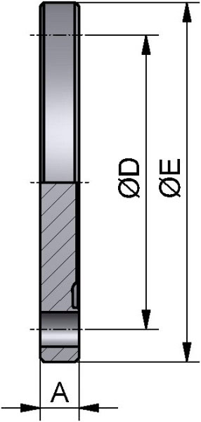 PharmCom Blindbundflansch, ISO, DIN 11864, 1.4435, 42,4mm