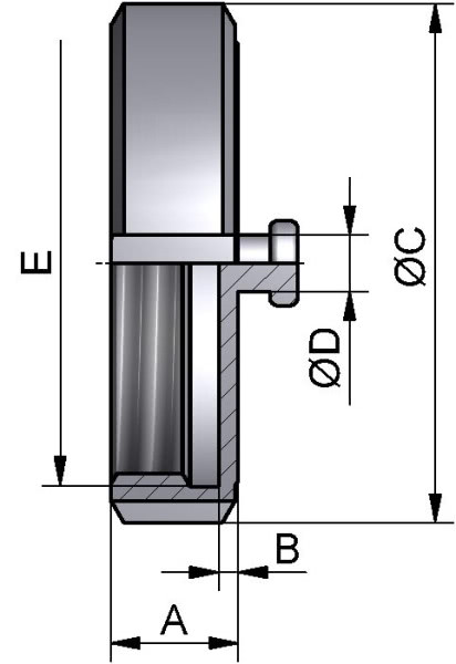 Blindmutter, FLACHDICHTEND KOMPLETT, AISI 304 pol., DN 75/3"