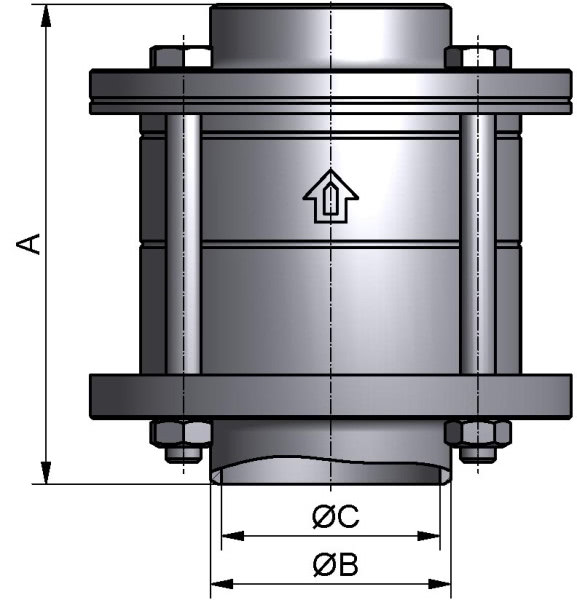 M&S Tellerrückschlagventil, DIN-ZF, AISI 304 bl., DN 50, EPDM