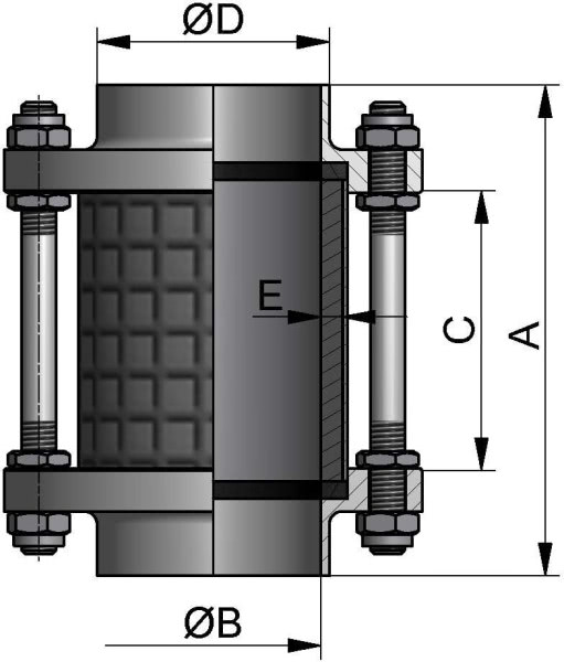 Schaulaterne, DIN-SS, AISI 304 bl., DN 150, NBR, Borosilikatglas