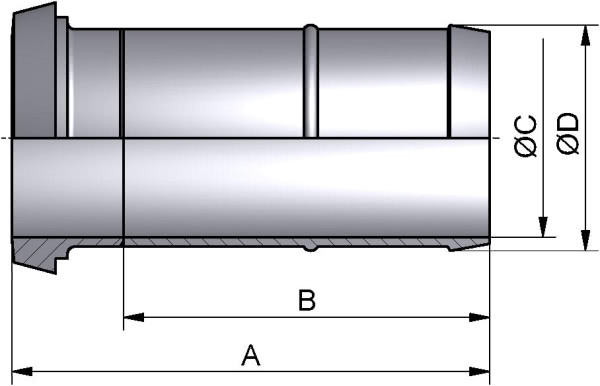 Schlauch Kegelstutzen, DIN, AISI 304 pol., DN 100