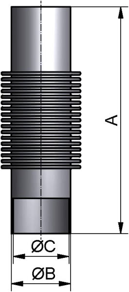 Kompensator, DIN, PN 10, AISI 316L mb., DN 100, L 200mm