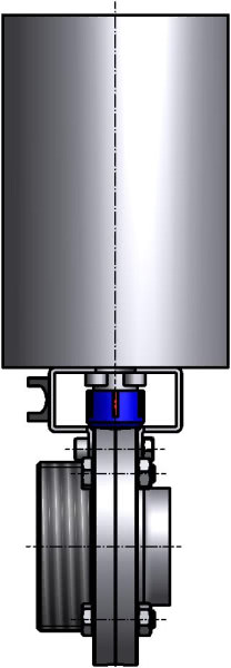 M&S Scheibenventil SV04, DIN-GS, AISI 316L bl., DN 150, Silikon (VMQ)