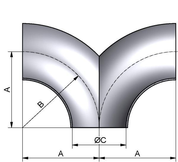 Doppel-T-Bogen, DIN 11852-SSS, AISI 316L mb., DN 80