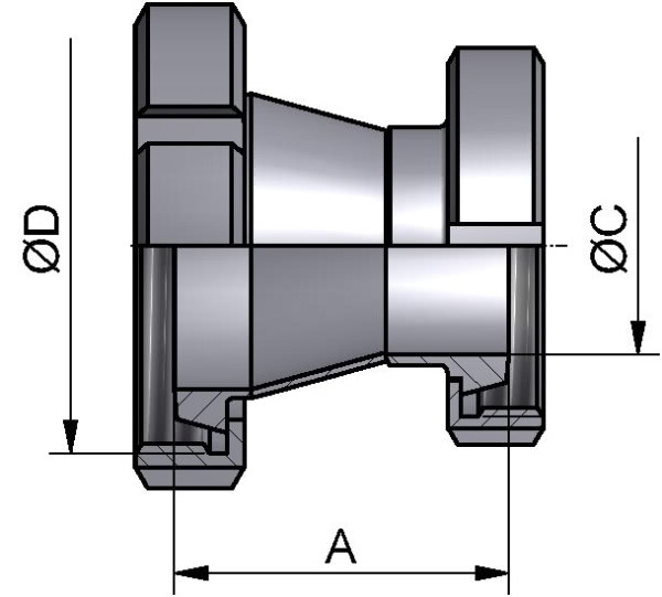 Reduzierstück konz., DIN-KK, AISI 304 pol., DN 40/25