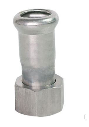 Pressfitting, Anschlussverschraubung, V4A, Muffe 15mm / ÜM 1/2"