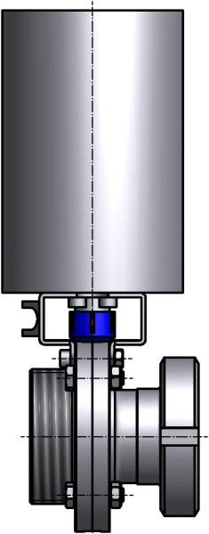 M&S Scheibenventil SV04, DIN-GK, AISI 304 bl., DN 150, EPDM