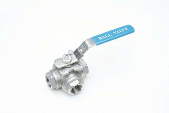 3-Wege-Edelstahl-Kugelhahn Art. TB401, L-Bohrung, 5/4"