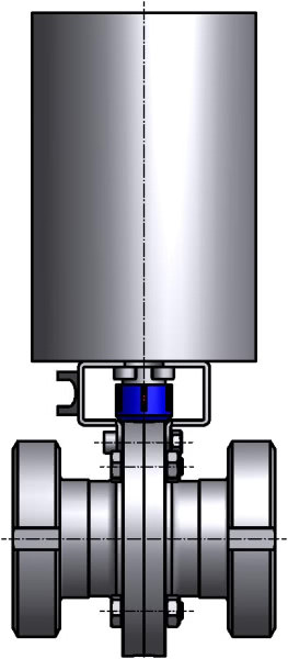 M&S Scheibenventil SV04, DIN-KK, AISI 304 bl., DN 65, EPDM