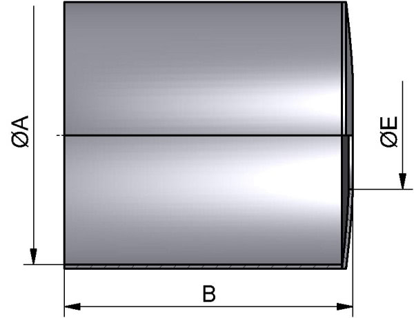 Glocke zum anschweißen, AISI 304 matt, DN 25