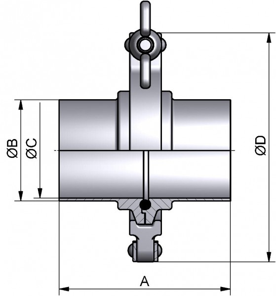 PharmCom Klemmverbindung, ISO, DIN 11864, 1.4435, 114,3x2,3mm