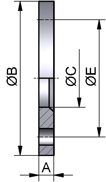 Losflansch TYP A, ähnl. DIN 2642, PN 10, Aluminium bl., DN 25, ID 33mm