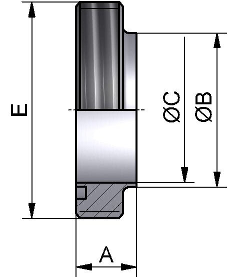 DS Gewindestutzen-S, AISI 316L bl., DN 63,5