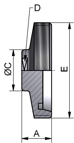 Blindgewindestutzen, AISI 316L bl., DN 40/1,5"