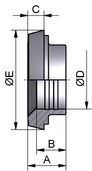 Kegelstutzen reduziert, WALZ, AISI 304 bl., DN 50/40