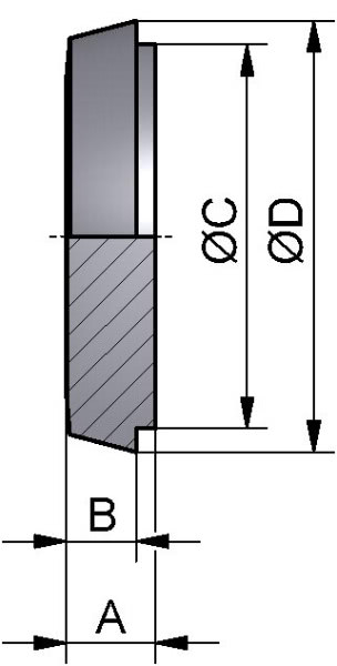 Blindkegel, MASSIV, AISI 316L bl., DN 40/1,5"