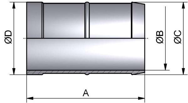 Schlauchtülle, DIN, AISI 316L pol., DN 20