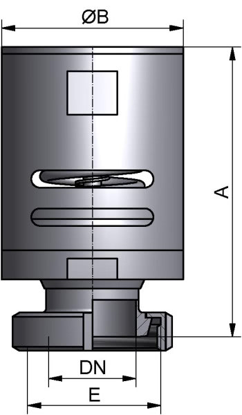 BE- und Entlüftungsventil, DIN-KM, AISI 304 pol., DN 32