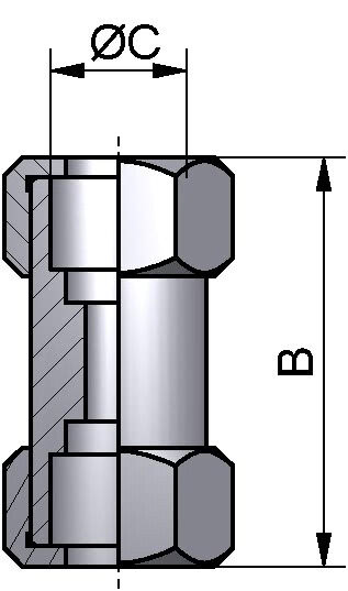 Zwischenstück für Standanzeige, AISI 304 pol., DN 15 für Rohr 15x2,5mm, NBR