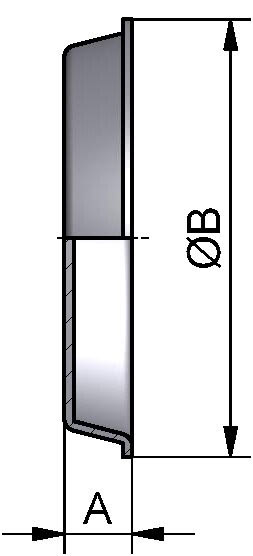 Blindkegel, BLECH, AISI 316L pol., DN 100