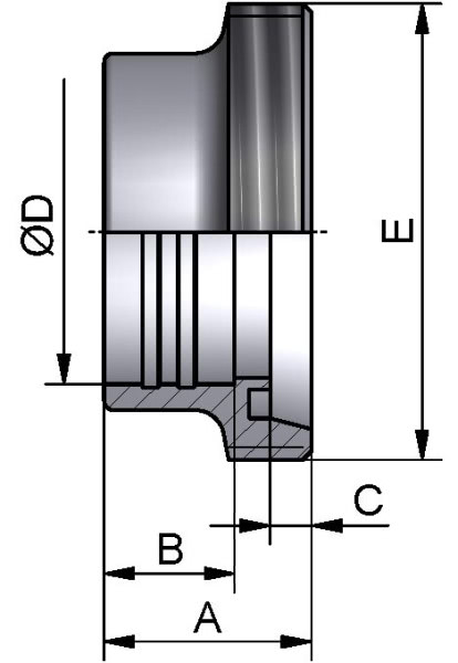 Gewindestutzen, WALZ, AISI 316L bl., DN 100 (104x2mm)