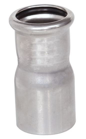 Pressfitting, Reduzierstück, V4A, Rohrende 22mm /Muffe 18mm
