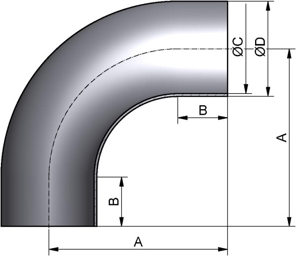 Bogen 90°, DIN 11852-SS, AISI 316L BC pol., DN 15