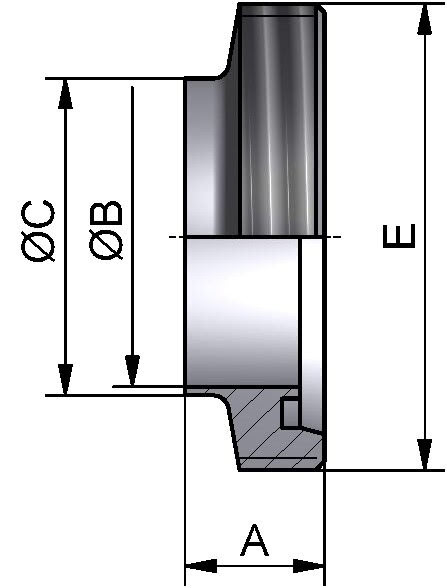 Gewindestutzen kurz, DIN 11851, AISI 316L bl., DN 15 (19x1,5mm)