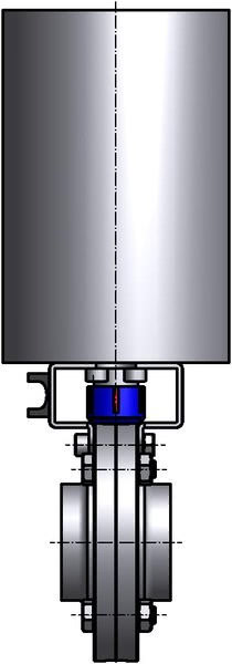 M&S Scheibenventil SV04, DIN-SS, AISI 316L bl., DN 32, Silikon (VMQ)