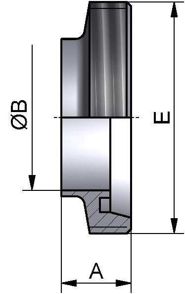 Gewindestutzen kurz, AISI 304 bl., DN 20 (22x1,5mm)