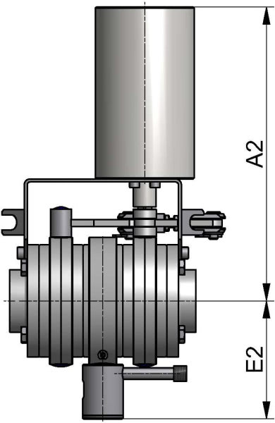 M&S Leckagescheibenventil LSV07, 1LV, DIN-ZF, AISI 316L bl., DN 65, HNBR