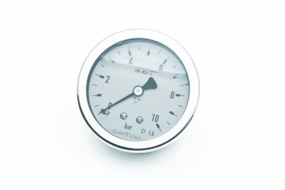 Rohrfeder-Gly-Manometer, NG 100 mm, 0 - 2,5 bar, Kl. 1,6, H 1/2"