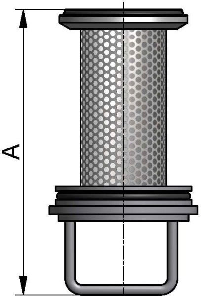 Siebeinsatz Schmutzfänger, AISI 316L pol., DN 80, EPDM