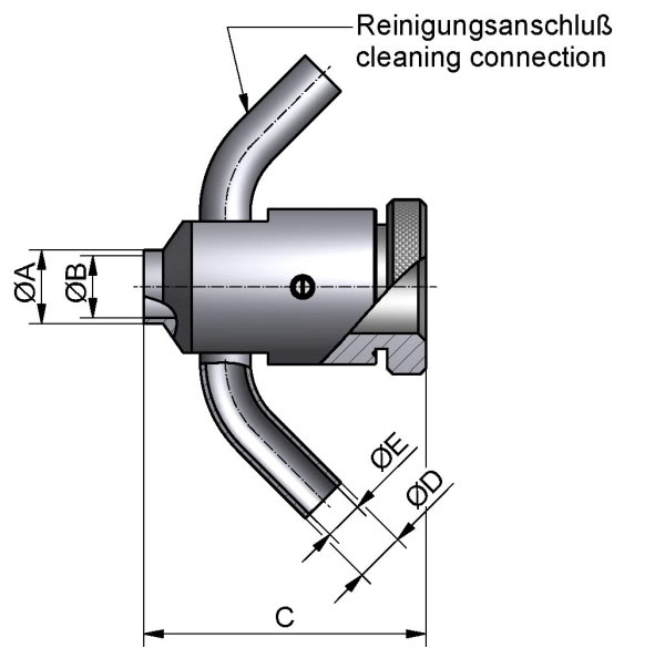 Probenehmer mit Stopfen, AISI 304 pol., DN 15, Silikon (VMQ)