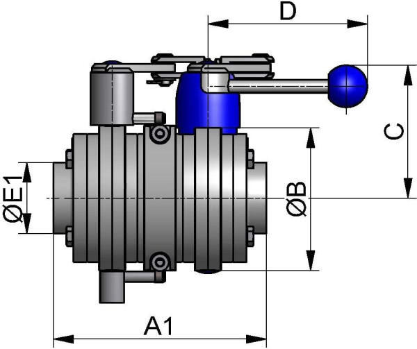 M&S Leckagescheibenventil LSV07, 2LV, DIN-ZF, AISI 304 bl., DN 100, EPDM