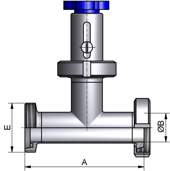 Drosselventil, DIN-KG, AISI 304 pol., DN 100, NBR