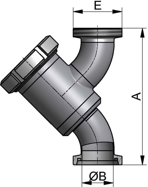 Schmutzfängergehäuse, DIN-GG, AISI 304 pol., DN 100