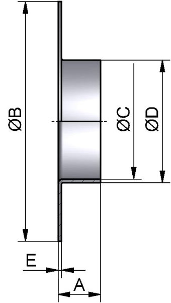 Bördel für Losflansch, DIN EN 10357, AISI 316L matt, DN 150 (154x2mm)